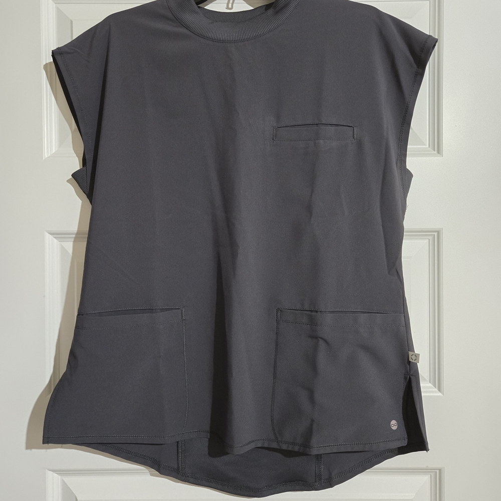 Cherokee Charcoal Cap Sleeve Women's Scrub Set